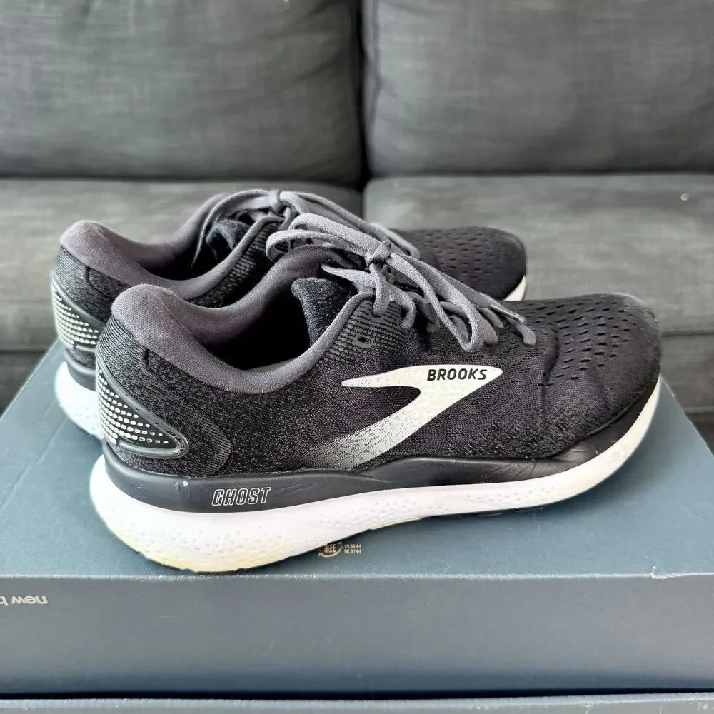 Brooks Ghost 16 Black Grey Running Shoes Women's Size 10